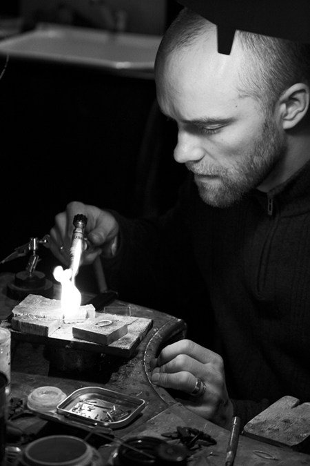 Tanel Veenre in jewelery creation process. Publicity photo
