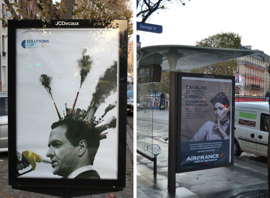 Plakatite autorid: Bill Posters ja Revolt Design. Foto: www.brandalism.org.uk