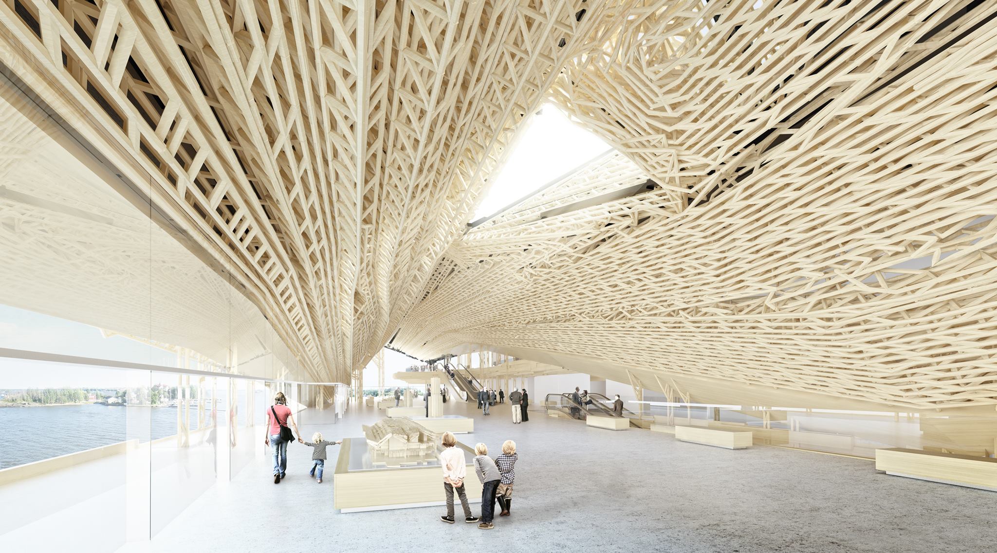 Guggenheim Helsinki võistlustöö interjöör. Kavand: Gilles Retsin