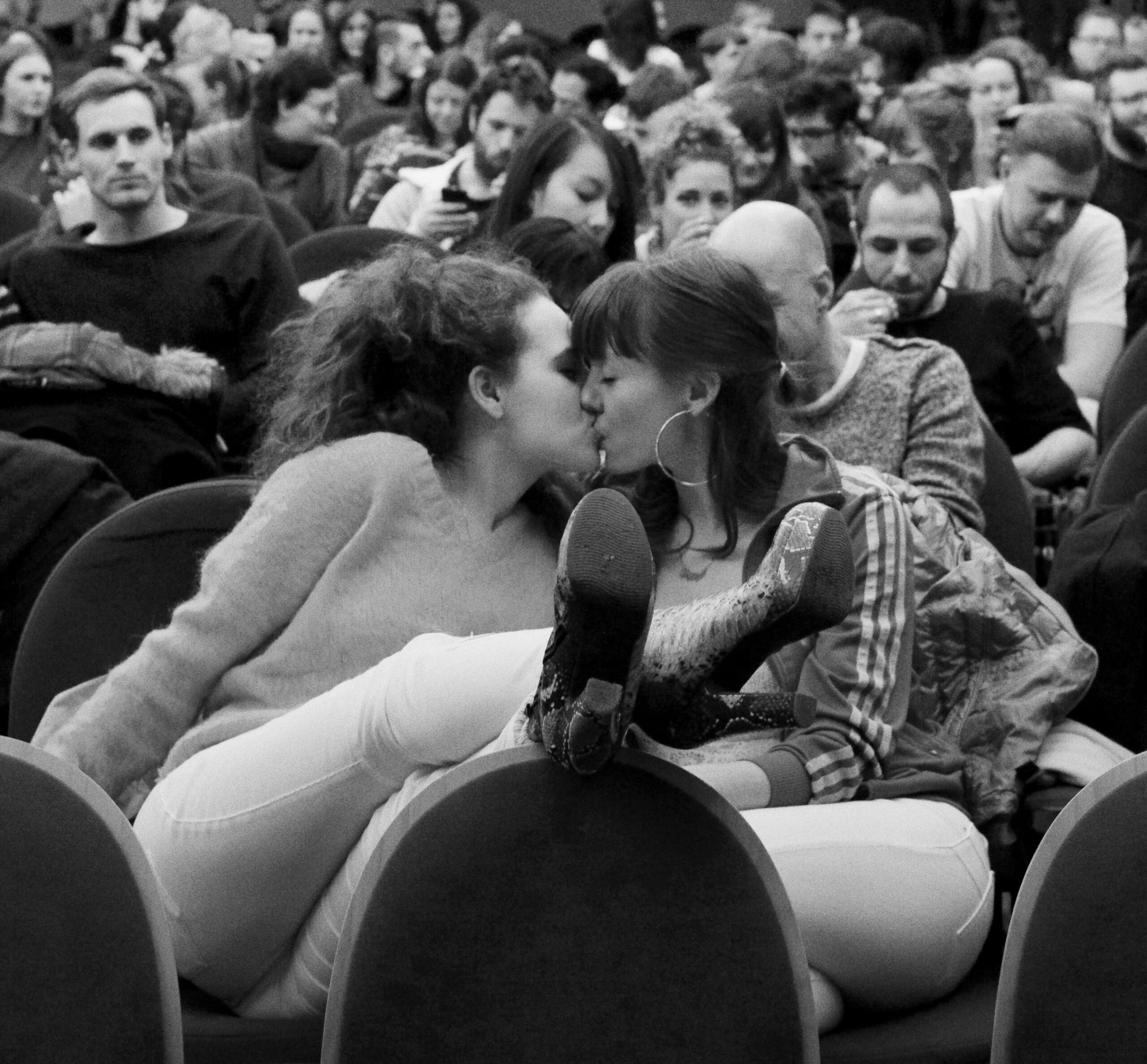 Erika Lusti filmilinastus Babyloni kinos Berliinis. Foto: Mara Lea Hohn