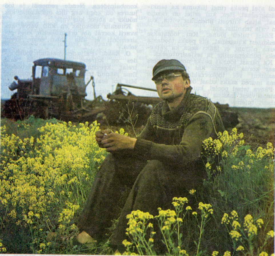 (Originaalpildiallkiri) Peeter Pärg: „Väidetakse, et traktoristiamet on monotoonne. Mina seda ei ütleks… Minu meelest on autojuhiamet üksluisem.”